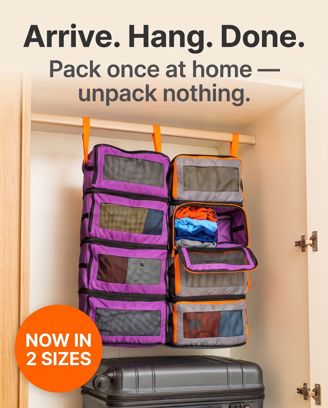 Hang in wardrobe on arrival